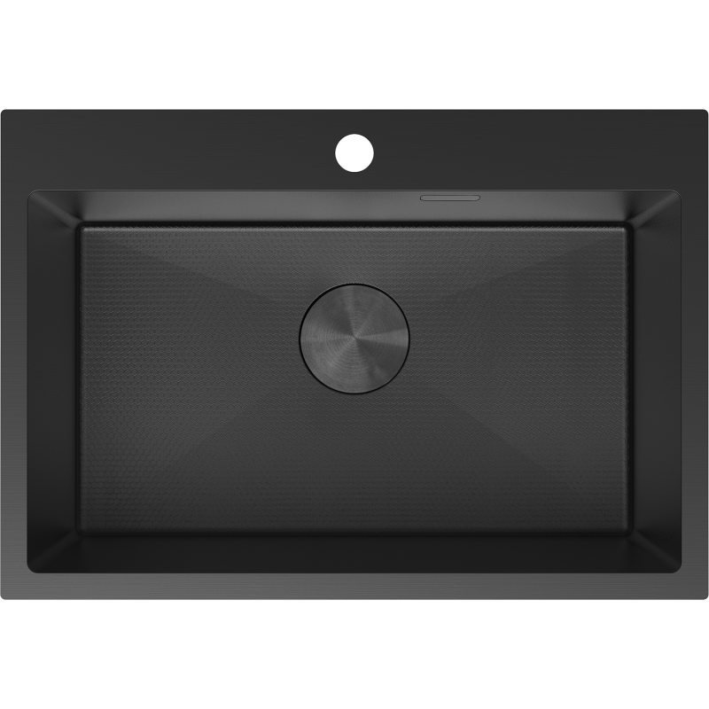 Mexen Solix Edelstahlspüle 1-beckig 650 x 450 mm, schwarz HC - 6403651000-70HC