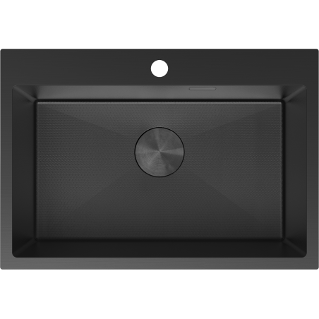 Mexen Solix Edelstahlspüle 1-beckig 650 x 450 mm, schwarz HC - 6403651000-70HC