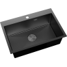 Mexen Solix Edelstahlspüle 1-beckig 650 x 450 mm, schwarz HC - 6403651000-70HC