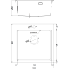 Mexen Solix Edelstahlspüle 1-becken 500 x 500 mm, Inox HC - 6407501000-01HC