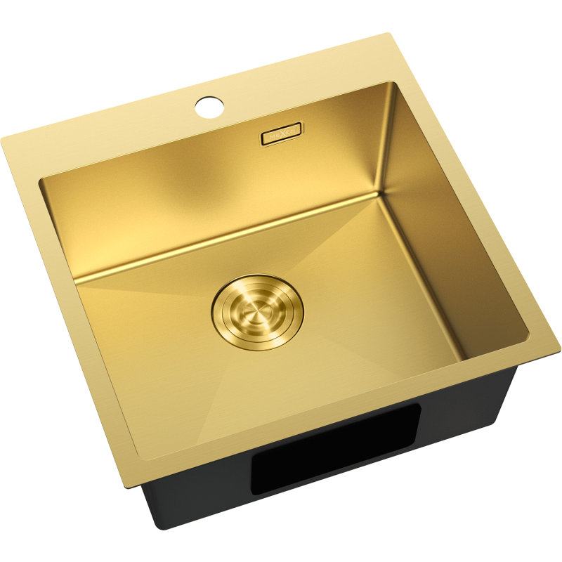 Mexen Solix Edelstahlspüle 1-Becken 500 x 500 mm, gold - 6407501000-55