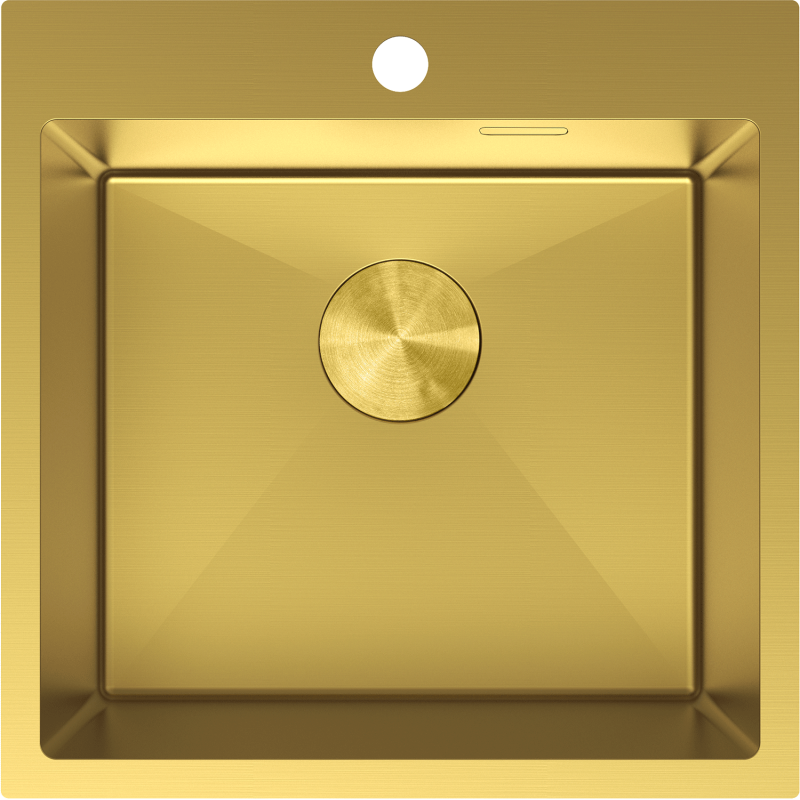 Mexen Solix Edelstahlspüle 1-Becken 500 x 500 mm, gold - 6407501000-55