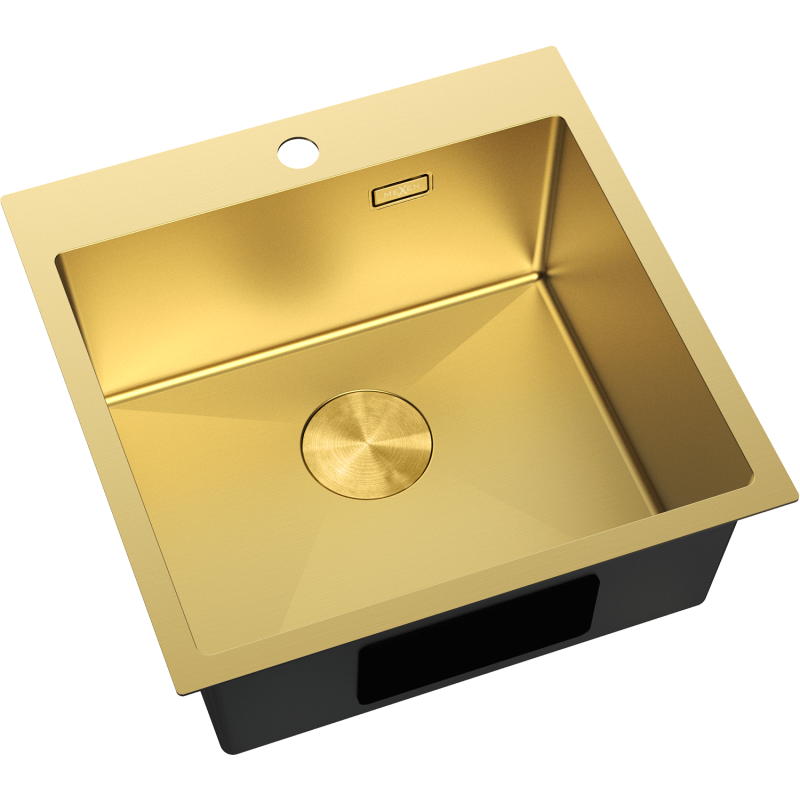 Mexen Solix Edelstahlspüle 1-Becken 500 x 500 mm, gold - 6407501000-55