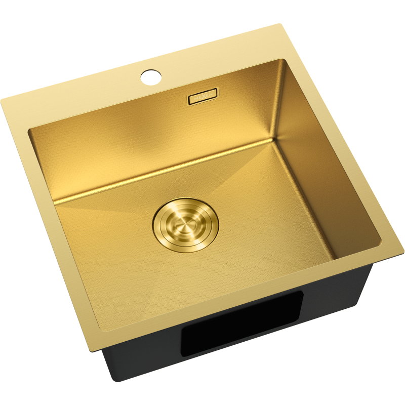 Mexen Solix Stahlspüle 1-Becken 500 x 500 mm, gold HC - 6407501000-55HC