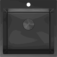 Mexen Solix Edelstahlspüle 1-becken 500 x 500 mm, schwarz - 6407501000-70