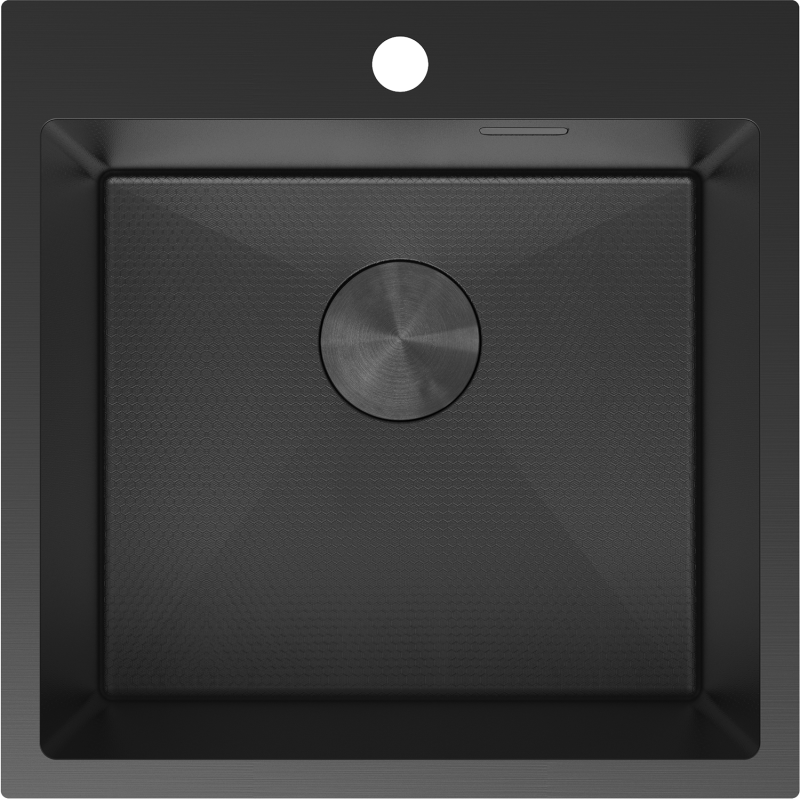 Mexen Solix Edelstahlspüle 1-Becken 500 x 500 mm, schwarz HC - 6407501000-70HC