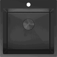Mexen Solix Edelstahlspüle 1-Becken 500 x 500 mm, schwarz HC - 6407501000-70HC