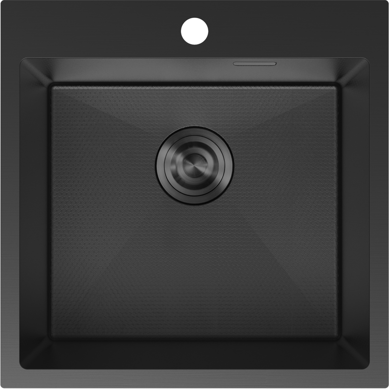 Mexen Solix Edelstahlspüle 1-Becken 500 x 500 mm, schwarz HC - 6407501000-70HC