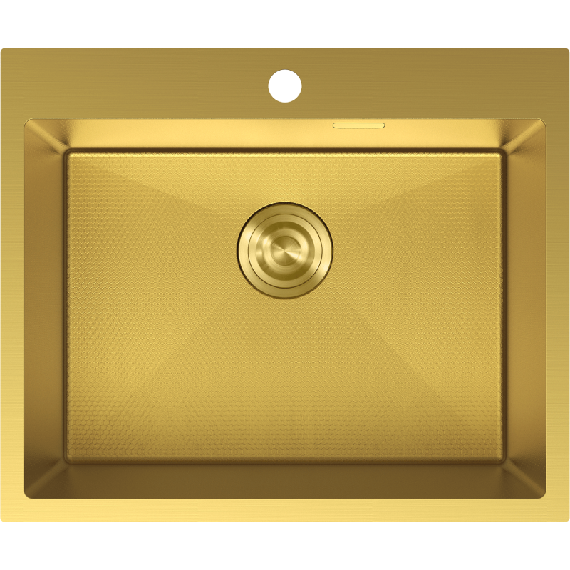 Mexen Solix Edelstahlspüle, 1-Becken, 600 x 500 mm, gold HC - 6408601000-55HC