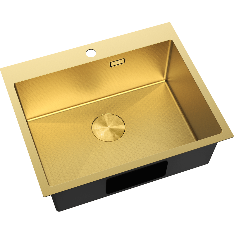 Mexen Solix Edelstahlspüle, 1-Becken, 600 x 500 mm, gold HC - 6408601000-55HC