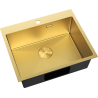 Mexen Solix Edelstahlspüle, 1-Becken, 600 x 500 mm, gold HC - 6408601000-55HC