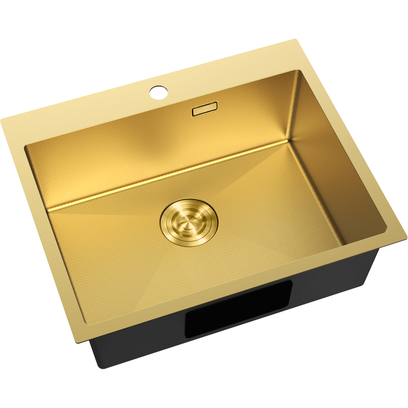 Mexen Solix Edelstahlspüle, 1-Becken, 600 x 500 mm, gold HC - 6408601000-55HC