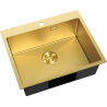 Mexen Solix Edelstahlspüle, 1-Becken, 600 x 500 mm, gold HC - 6408601000-55HC