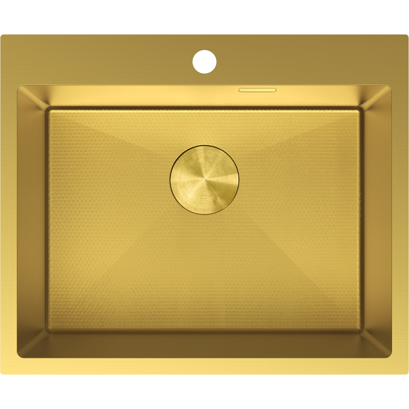 Mexen Solix Edelstahlspüle, 1-Becken, 600 x 500 mm, gold HC - 6408601000-55HC
