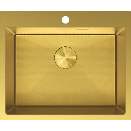 Mexen Solix Edelstahlspüle, 1-Becken, 600 x 500 mm, gold HC - 6408601000-55HC