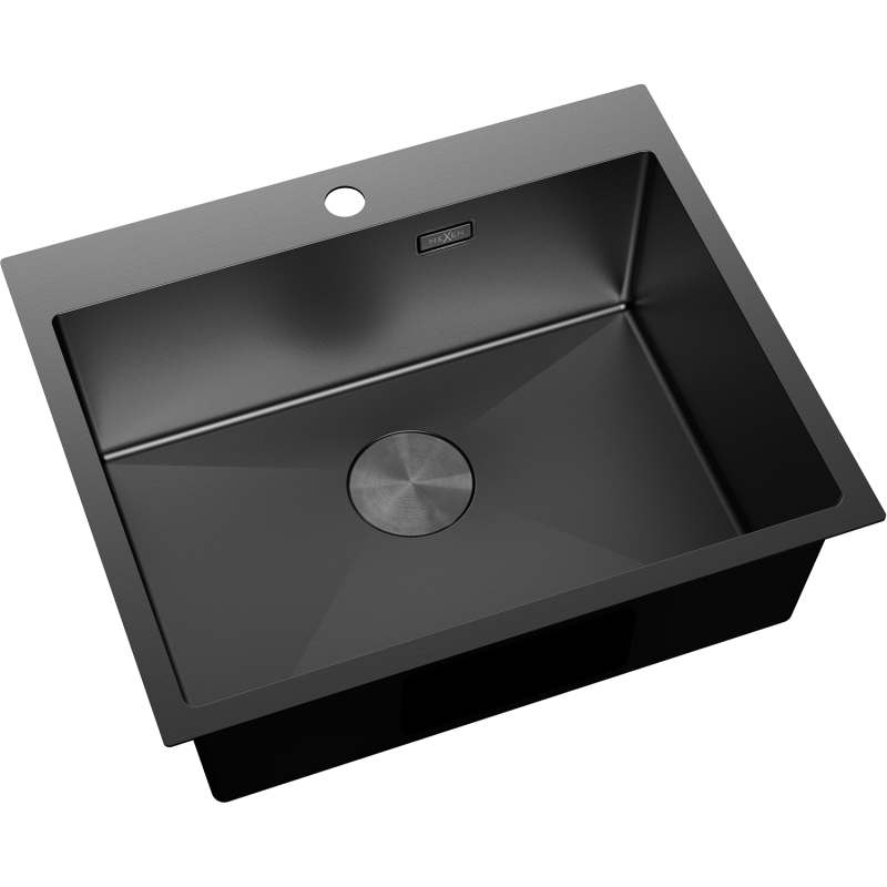 Mexen Solix Edelstahlspüle 1-beckig 600 x 500 mm, schwarz - 6408601000-70