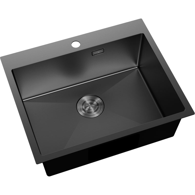 Mexen Solix Edelstahlspüle 1-beckig 600 x 500 mm, schwarz - 6408601000-70