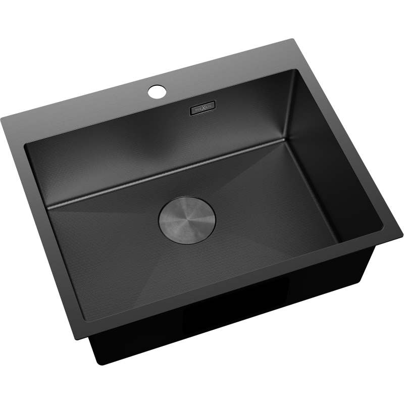 Mexen Solix Edelstahlspüle 1-becken 600 x 500 mm, schwarz HC - 6408601000-70HC