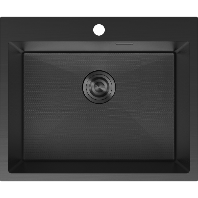 Mexen Solix Edelstahlspüle 1-becken 600 x 500 mm, schwarz HC - 6408601000-70HC