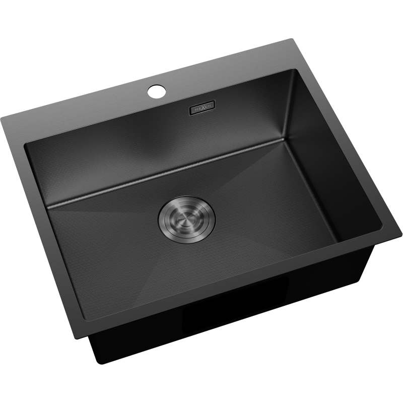 Mexen Solix Edelstahlspüle 1-becken 600 x 500 mm, schwarz HC - 6408601000-70HC