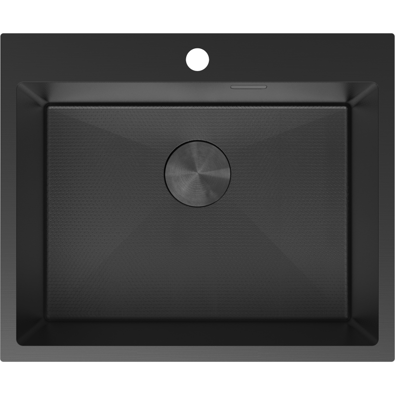 Mexen Solix Edelstahlspüle 1-becken 600 x 500 mm, schwarz HC - 6408601000-70HC