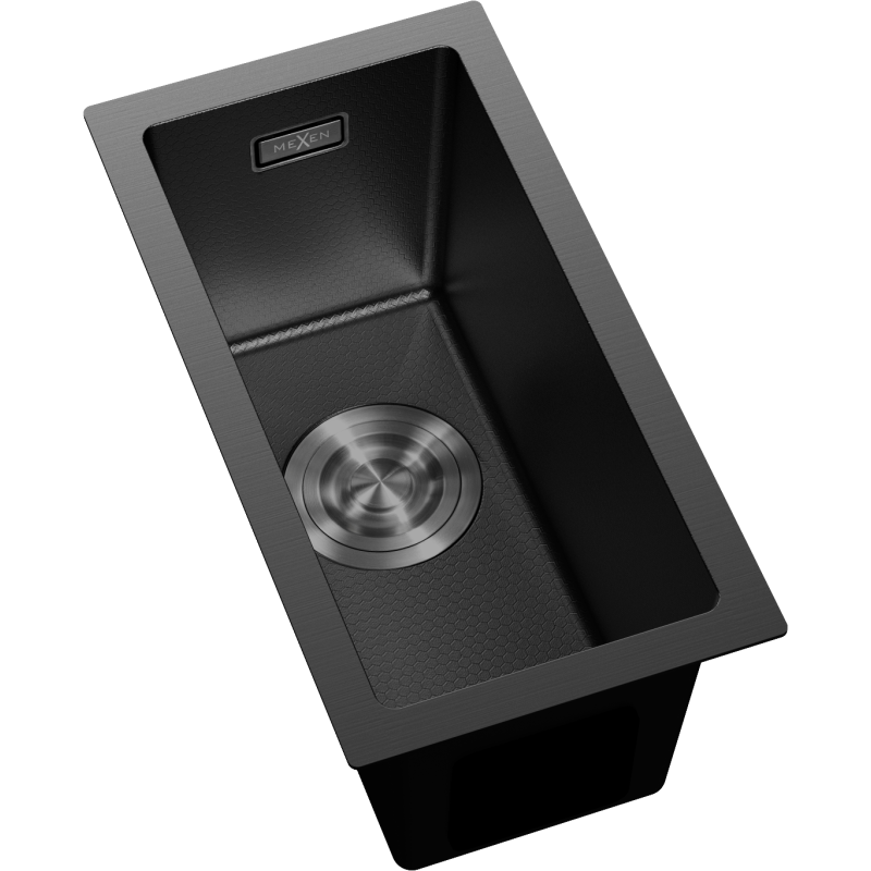 Mexen Trixo Edelstahlspüle 1-Becken 230 x 440 mm, schwarz HC - 6411221000-70HC