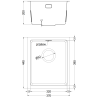 Mexen Trixo Edelstahlspüle, 1-Wannen, 370 x 440 mm, Inox - 6412371000-01