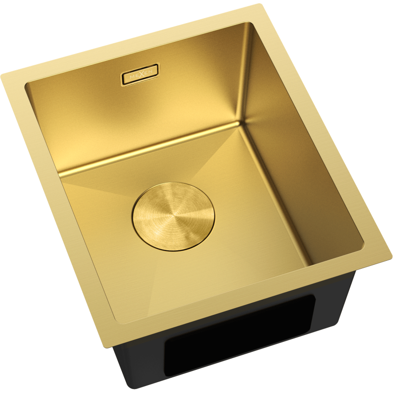 Mexen Trixo Edelstahlspüle 1-becken 370 x 440 mm, Gold - 6412371000-55