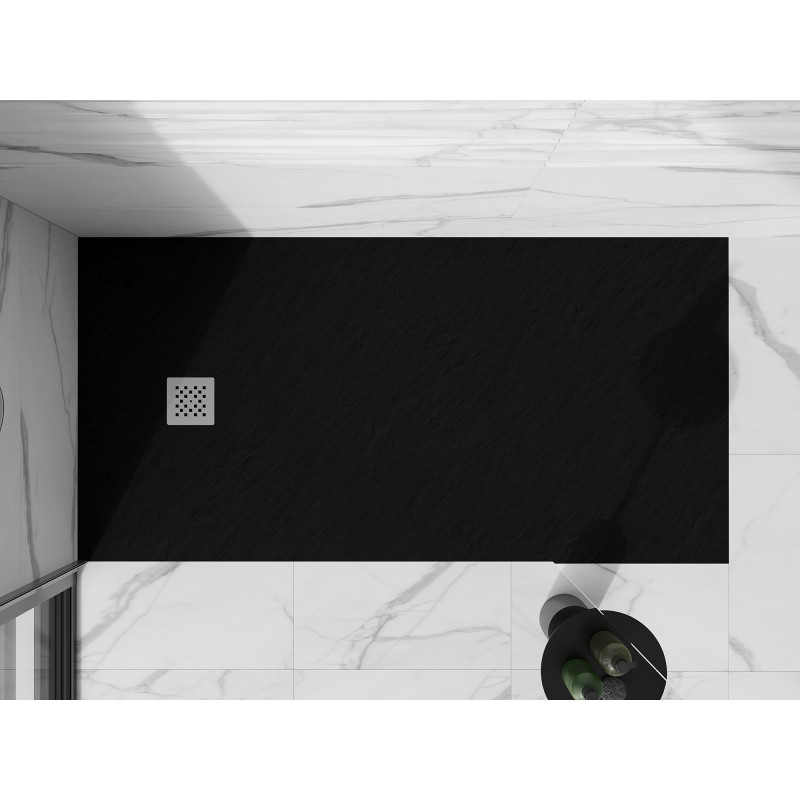Mexen Stone+ rechteckige Duschwanne aus Verbundwerkstoff 180 x 70 cm, schwarz - 44707018