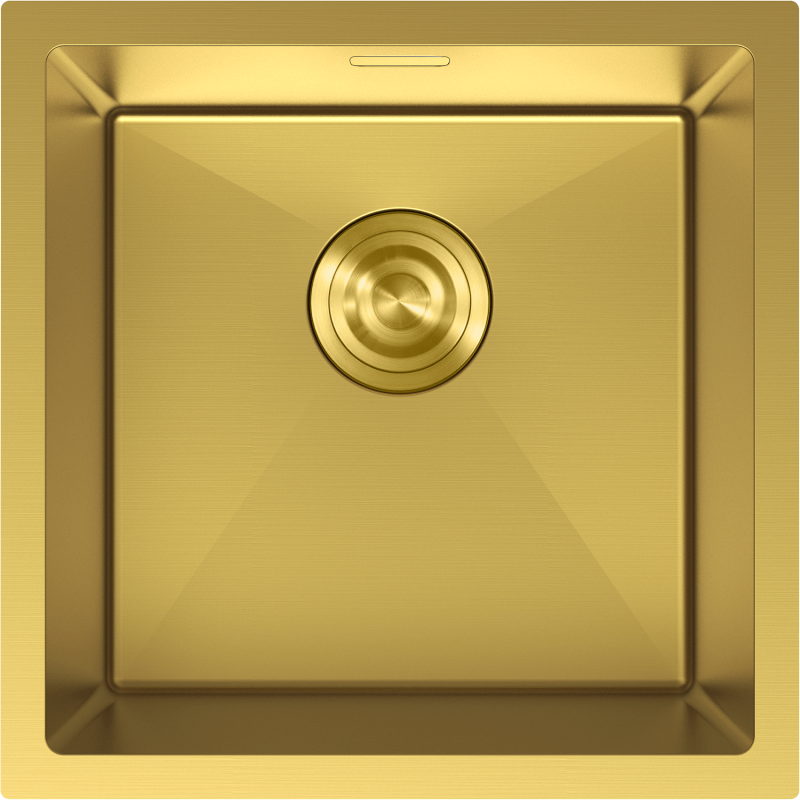 Mexen Trixo Spülbecken aus Stahl, 1 Becken, 440 x 440 mm, gold - 6413441000-55