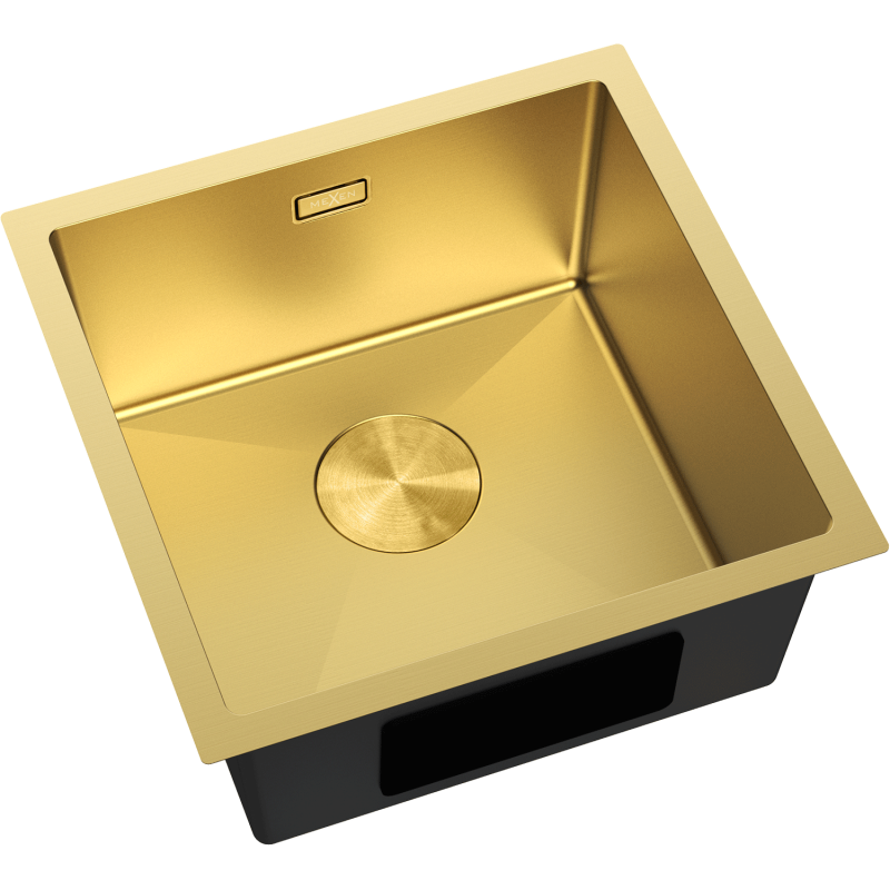Mexen Trixo Spülbecken aus Stahl, 1 Becken, 440 x 440 mm, gold - 6413441000-55