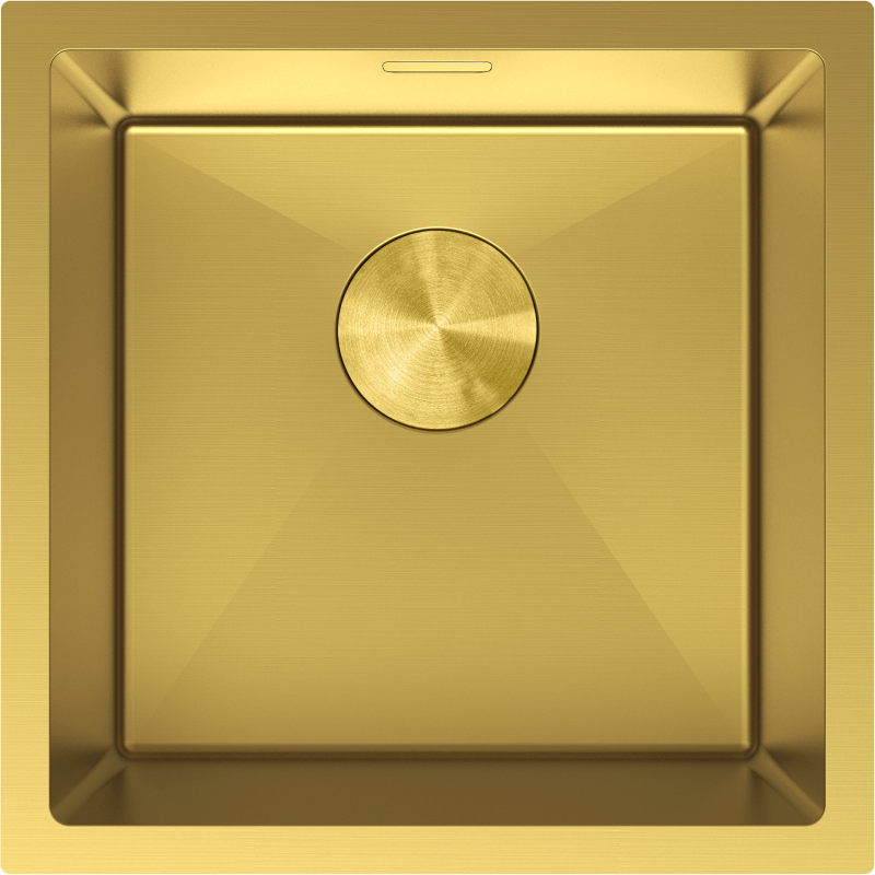 Mexen Trixo Spülbecken aus Stahl, 1 Becken, 440 x 440 mm, gold - 6413441000-55
