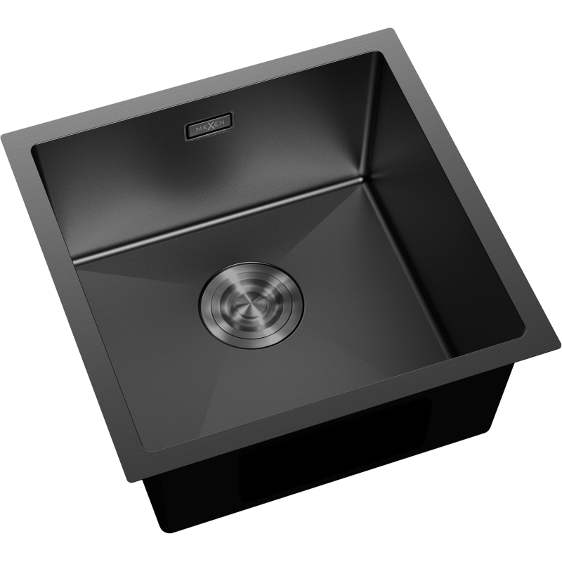 Mexen Trixo Edelstahlspüle 1-beckig 440 x 440 mm, schwarz - 6413441000-70