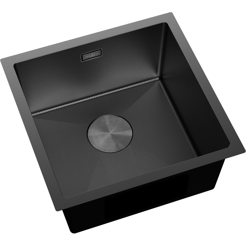 Mexen Trixo Edelstahlspüle 1-becken 440 x 440 mm, schwarz HC - 6413441000-70HC