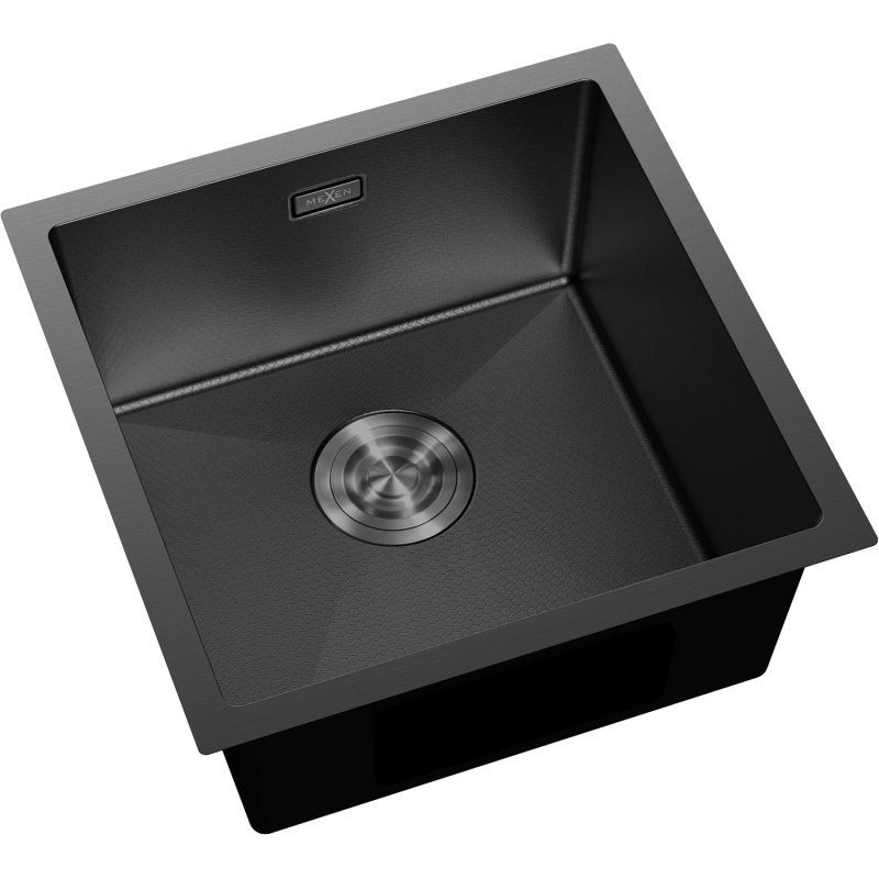 Mexen Trixo Edelstahlspüle 1-becken 440 x 440 mm, schwarz HC - 6413441000-70HC