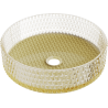 Mexen Aura Glas-Aufsatzwaschbecken 39 x 39 cm, transparent/gold - 24013951