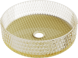 Mexen Aura Glas-Aufsatzwaschbecken 39 x 39 cm, transparent/gold - 24013951