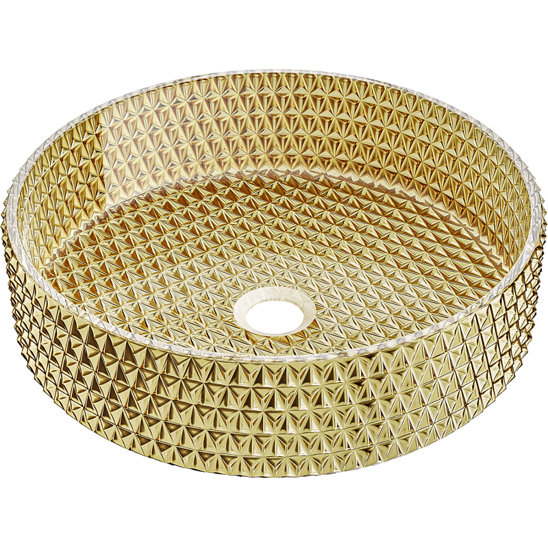 Mexen Aura Glas-Waschtischaufsatz 39 x 39 cm, gold - 24013952