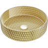 Mexen Aura Glas-Waschtischaufsatz 39 x 39 cm, gold - 24013952