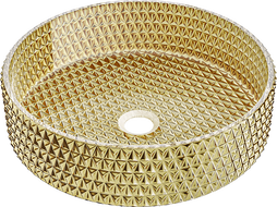 Mexen Aura Glas-Waschtischaufsatz 39 x 39 cm, gold - 24013952