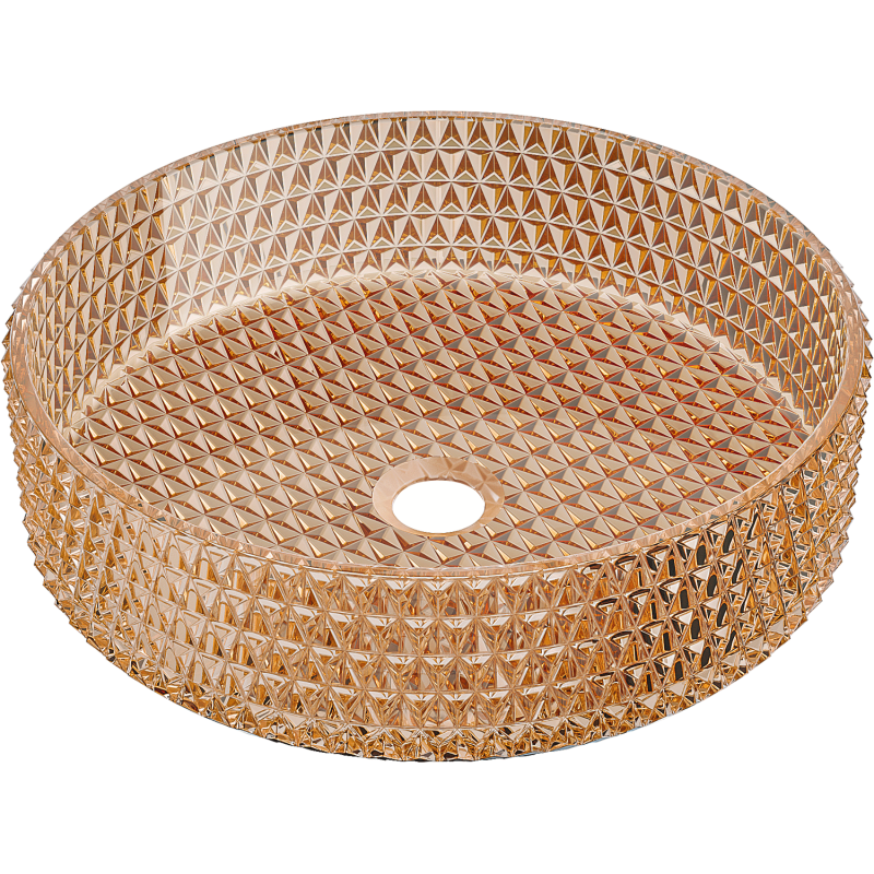 Mexen Aura Glas-Waschbecken zur Aufsatzmontage 39 x 39 cm, Roségold - 24013968