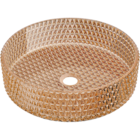 Mexen Aura Glas-Waschbecken zur Aufsatzmontage 39 x 39 cm, Roségold - 24013968