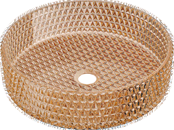 Mexen Aura Glas-Waschbecken zur Aufsatzmontage 39 x 39 cm, Roségold - 24013968