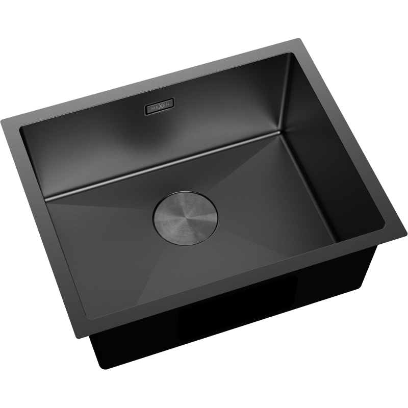 Mexen Trixo Edelstahlspüle 1-beckig 540 x 440 mm, schwarz - 6414541000-70