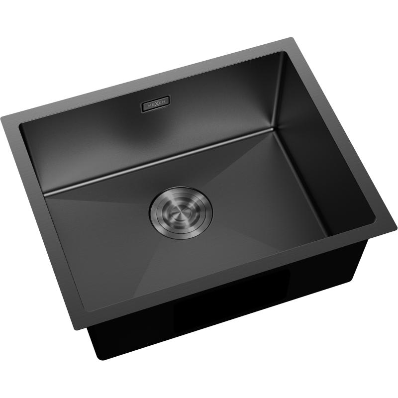 Mexen Trixo Edelstahlspüle 1-beckig 540 x 440 mm, schwarz - 6414541000-70