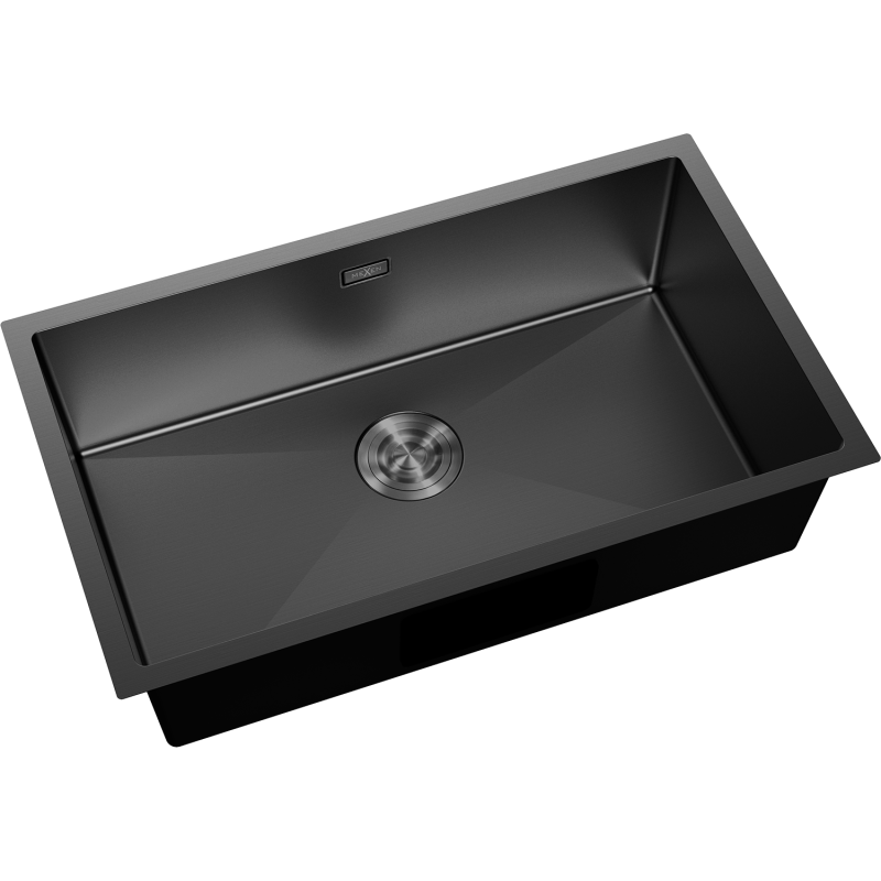 Mexen Trixo Edelstahlspüle 1-Becken 750 x 440 mm, schwarz - 6415751000-70