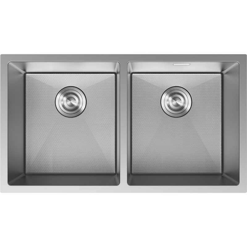 Mexen Binox Edelstahlspüle, 2-Becken, 800 x 450 mm, Inox HC - 6421802000-01HC