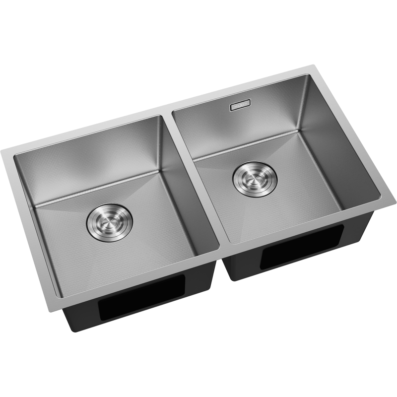 Mexen Binox Edelstahlspüle, 2-Becken, 800 x 450 mm, Inox HC - 6421802000-01HC