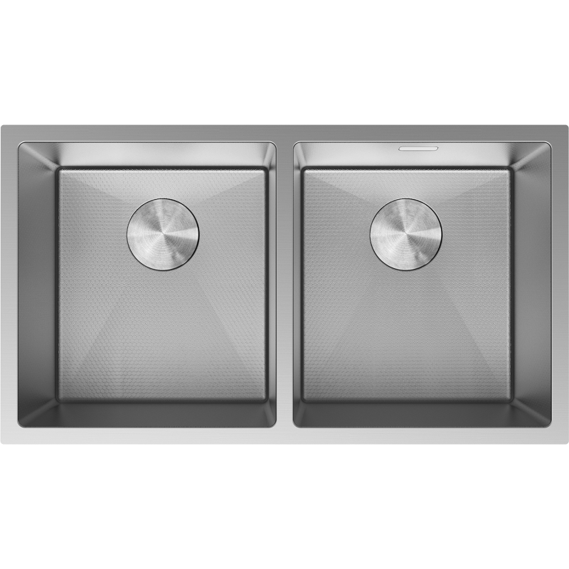 Mexen Binox Edelstahlspüle, 2-Becken, 800 x 450 mm, Inox HC - 6421802000-01HC