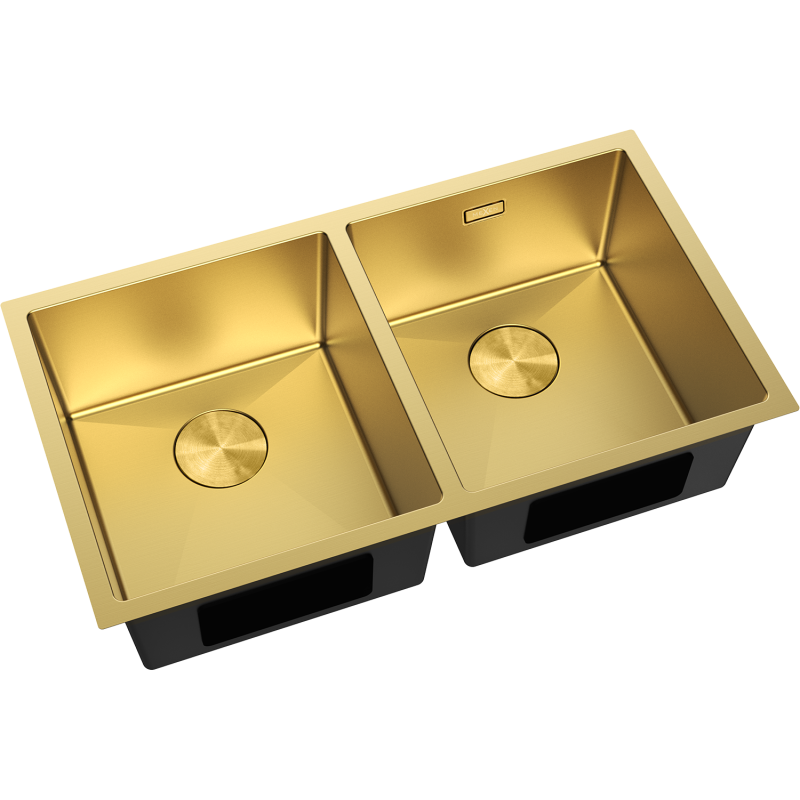 Mexen Binox Spülbecken aus Edelstahl, 2-Kammer, 800 x 450 mm, gold - 6421802000-55